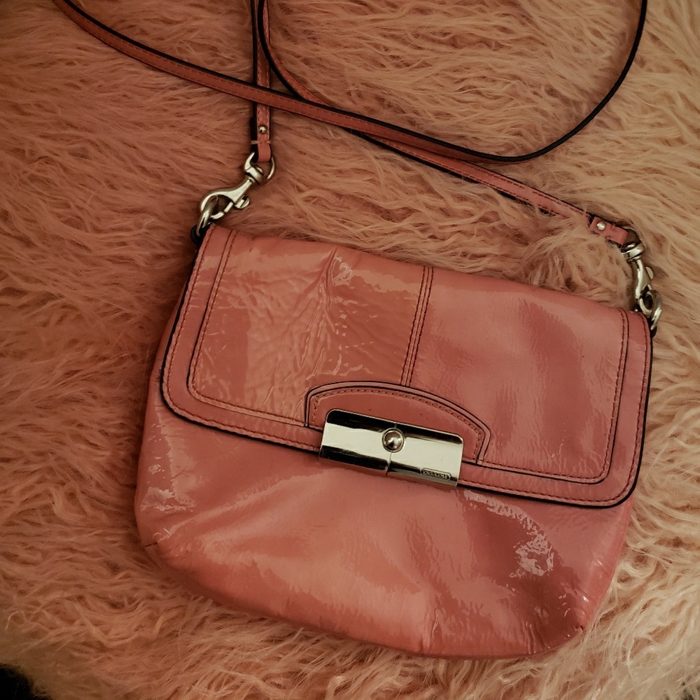 Pink Patent Leather Coach Handbag
